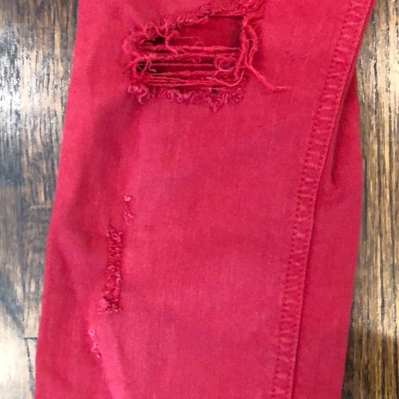 Rag & Bone Red Distressed Skinny Jeans - Picture 3 of 9